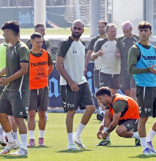 Claudio, durante el entrenamiento de este viernes.