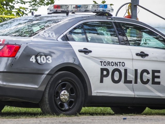 A Toronto Police vehicle is seen at Bluffers Park in Scarborough, Aug. 17, 2020.