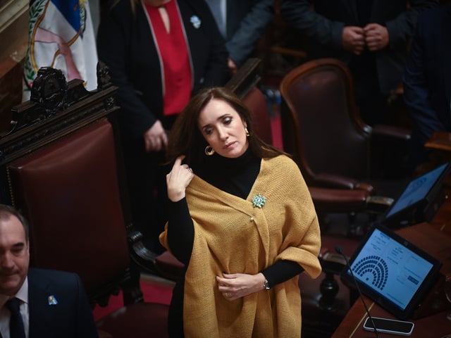 Victoria Villarruel durante la sesión en la que se aprobó la Ley Garrahan y el financiamiento universitario entre otros temas. Foto: Federico López Claro.