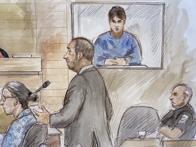 Kai-Ji Adam Lo appears via video in B.C. Provincial Court during an Aug. 22, 2025 hearing on his fitness to stand trial.