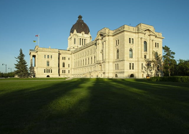 The Saskatchewan Legislature at Wascana Centre in Regina.