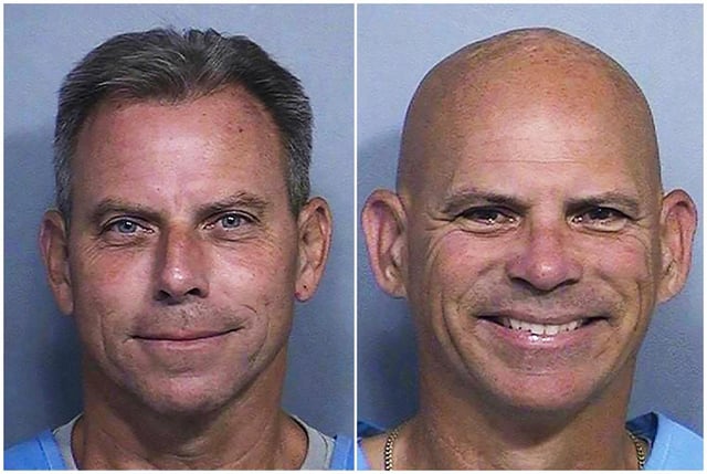 This combination of two booking photos provided by the California Department of Corrections shows Erik Menendez, left, and Lyle Menendez. (California Department of Corrections via AP, File)