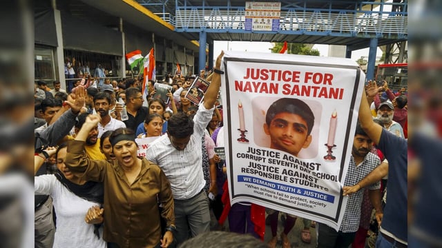 Ahmedabad: People take part in a protest rally demanding justice for a class 10 ...