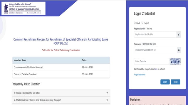IBPS SO Prelims Admit Card 2025 released at ibps.in, direct link to download here