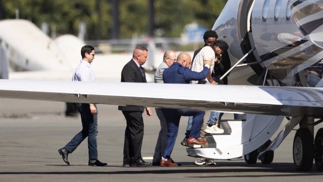 Harjinder Singh was escorted onto an airplane by Florida Lt. Gov. Jay Collins and law enforcement officers on Thursday in Stockton.