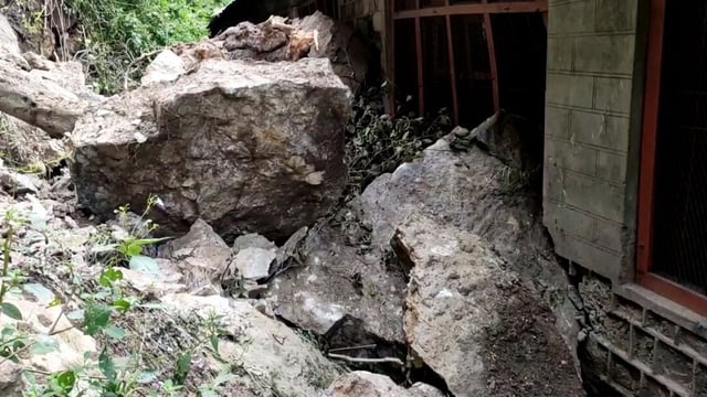 A vehicle was caught in a landslide in Jammu and Kashmir's Reasi