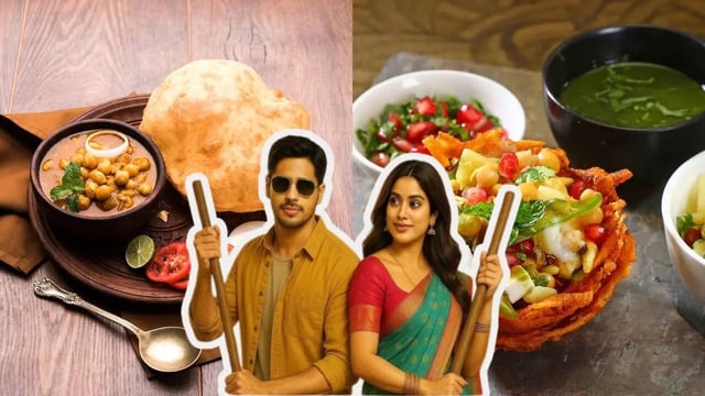 Bollywood Duo Sidharth Malhotra and Janhvi Kapoor Take on Delhi Chole Bhature and Lucknow Chaat for Param Sundari