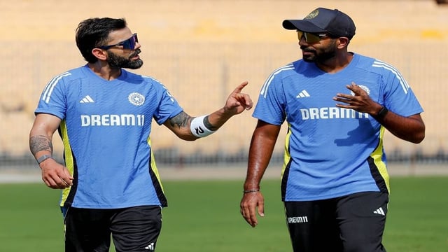 Jasprit Bumrah in a conversation with Virat Kohli | Image: ANI