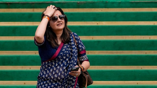 Shiv Sena (UBT) MP Priyanka Chaturvedi during the Monsoon session of Parliament, in New Delhi.