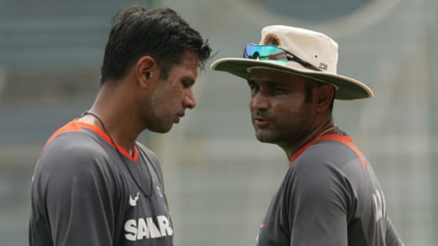 Rahul Dravid, left and Virender Sehwag from a still in 2006. 