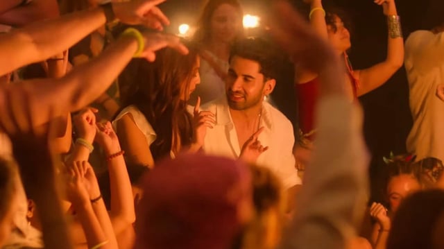 Sahher Bamba and Lakshya in a still from the song Badli Si Hawa Hai.