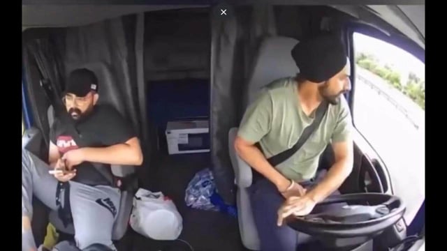 On August 12, Harjinder Singh, driving a truck, attempted an illegal u-turn, which resulted in the death of three persons in a minivan (@CollinRugg/X)
