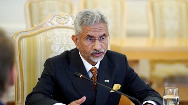 External affairs minister S Jaishankar speaks during a meeting with Russia's Foreign Minister Sergey Lavrov, in Moscow. 