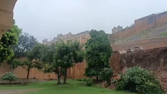 Portion of Amer Fort wall caves in Jaipur, damage assessment underway