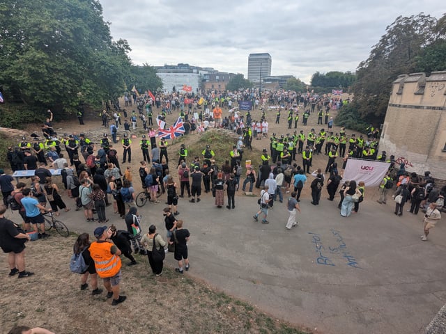 Castle Park in Bristol, where the two sides taunted each other