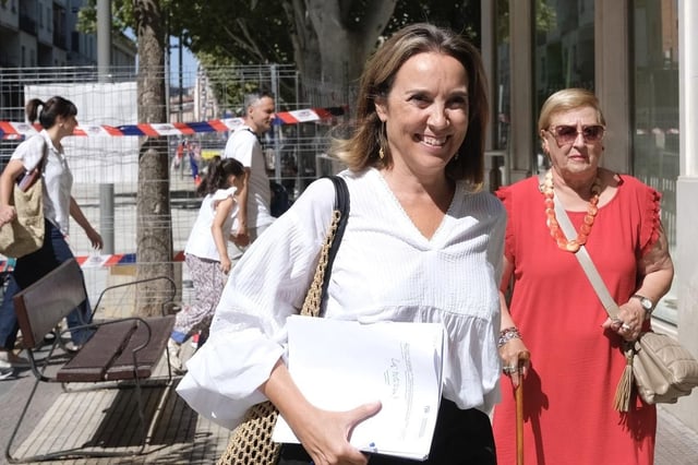 La vicesecretaria de Regeneración Institucional del PP, Cuca Gamarra, este sábado en Logroño