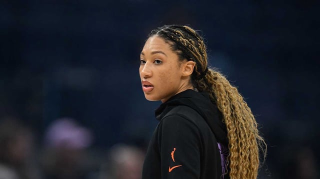 Jun 14, 2025; San Francisco, California, USA; Golden State Valkyries guard Aerial Powers (23) looks on during warm ups before their game against the Seattle Storm at Chase Center. Mandatory Credit: Eakin Howard-Imagn Images