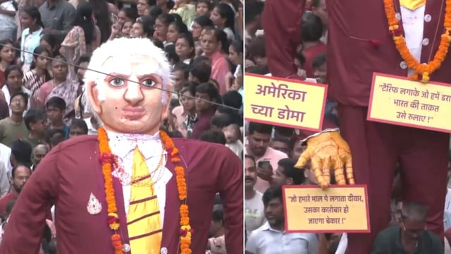 A giant effigy of US President Donald Trump became the highlight of the centuries-old Marbat festival in Maharashtra's Nagpur