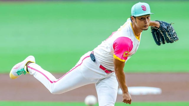 Padres starting pitcher Yu Darvish (11) throws a pitch during the first inning against the Los Angeles Dodgers at Petco Park
