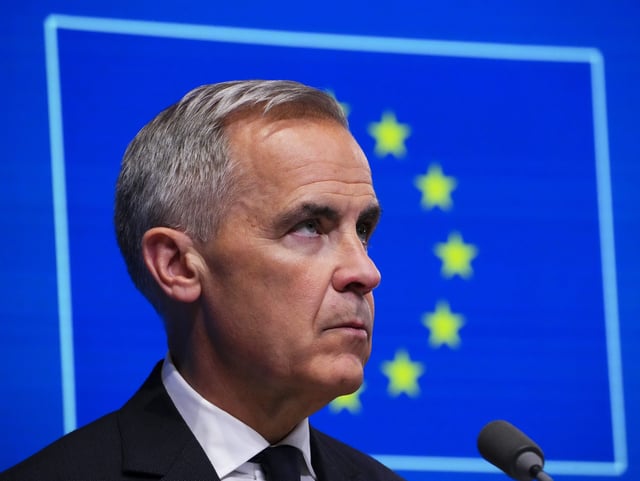 Canadian Prime Minister Mark Carney takes part in a press conference during the Canada EU Summit in Brussels, Belgium on Monday, June 23, 2025. THE CANADIAN PRESS/Sean Kilpatrick