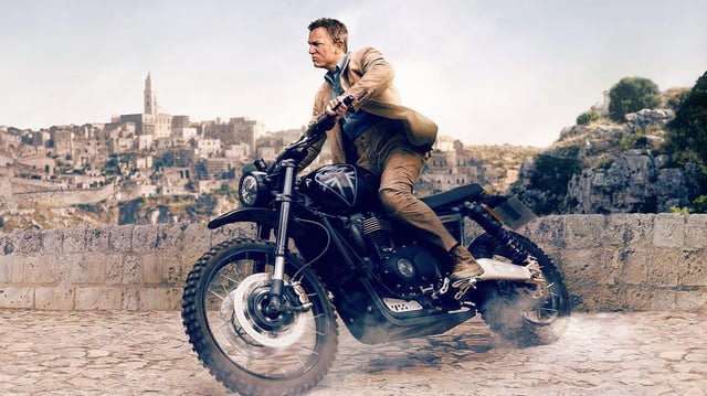 Daniel Craig rides a Triumph motorbike in No Time to Die. The company is one of those that have been taken by surprise by the new tariffs