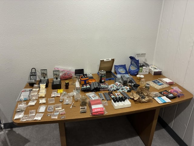 Police said a man was found to be in possession of a “substantial” amount of narcotics on his way to Burning Man, in Yerington, Nev., on Wednesday, Aug. 20, 2025.