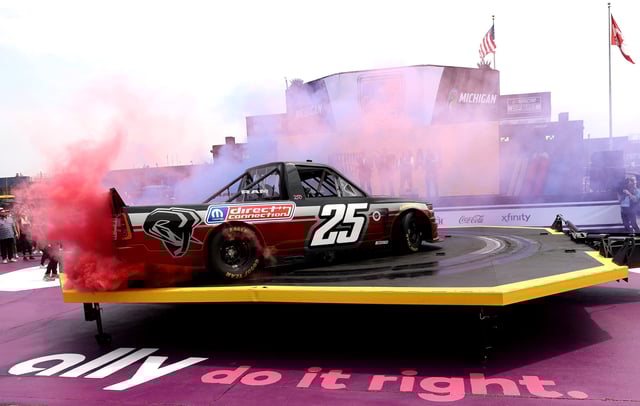 A general view of the Ram announcement that its brand will return to NASCAR competition, scheduling a Craftsman Truck Series campaign beginning in 2026 on the midway prior to the NASCAR Cup Series FireKeepers Casino 400 at Michigan International Speedway on June 08, 2025 in Brooklyn, Michigan.