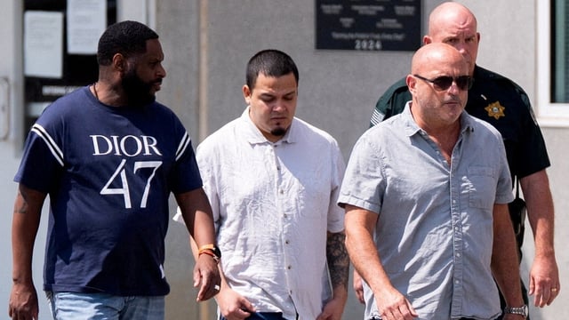 Kilmar Abrego Garcia walks after he has been released from the Putnam County Jail in Cookeville, Tennessee, U.S., August 22, 2025. 