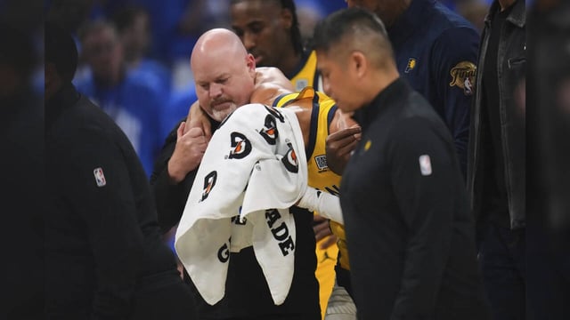 Pacers' Tyrese Haliburton suffers right leg injury in Game 7 loss. His father says it's an Achilles
