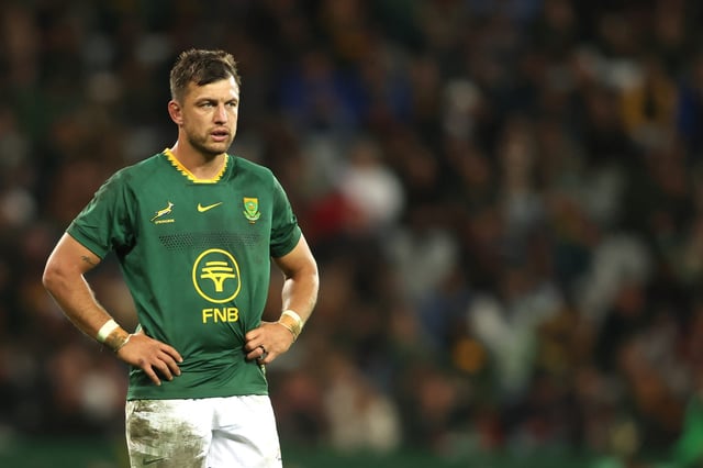 CAPE TOWN, SOUTH AFRICA - AUGUST 23: Handre Pollard of South Africa during the Castle Lager Rugby Championship match between South Africa and Australia at DHL Stadium on August 23, 2025 in Cape Town, South Africa. (Photo by Shaun Roy/Gallo Images)
