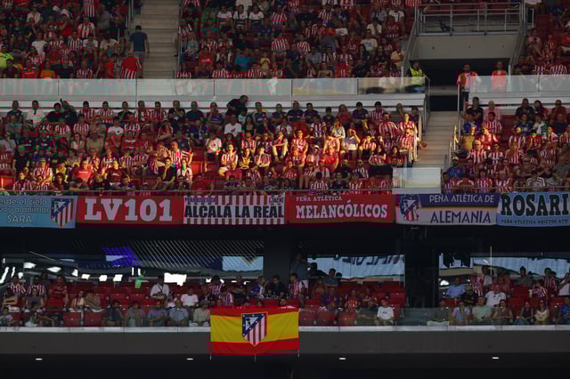 Soccer Football - LaLiga - Atletico Madrid v Elche - Riyadh Air Metropolitano, Madrid, Spain - August 23, 2025 General view of Atletico Madrid fans in the stands during the match REUTERS/Isabel Infantes