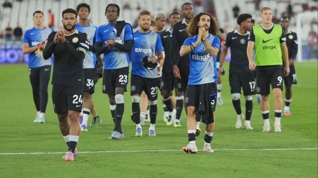 Chelsea players after they beat West Ham 5-1. | Image: AP