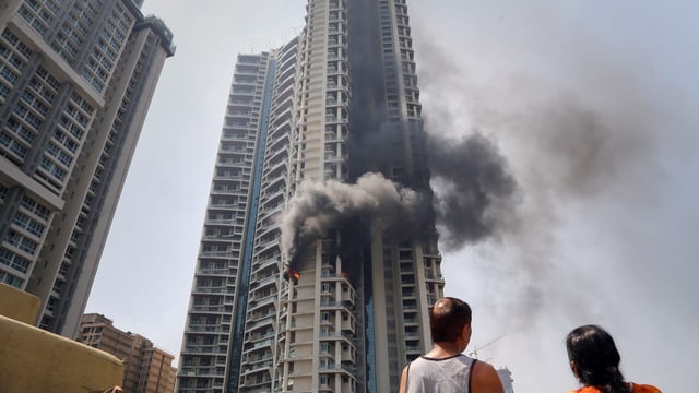 A fire erupted in a flat in a residential building in Goregaon area of Mumbai. 