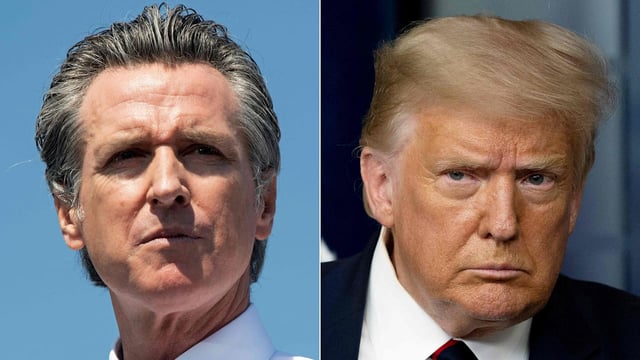Gouverneur Newsom nennt Trump einen sozialistischen Machthaber.