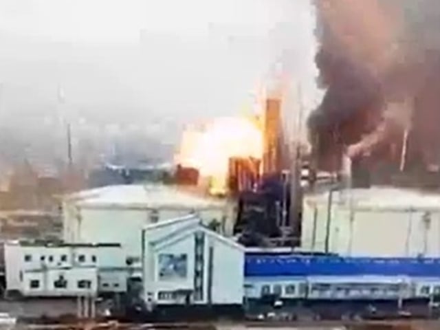 Ucrania atacó con drones una terminal de gas rusa en el Golfo de Finlandia. Foto: captura