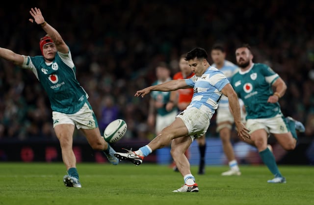 Rugby Union - Autumn Internationals - Ireland v Argentina - Aviva Stadium, Dublin, Ireland - November 15, 2024 Argentina's Tomas Albornoz in action REUTERS/Clodagh Kilcoyne/File Photo