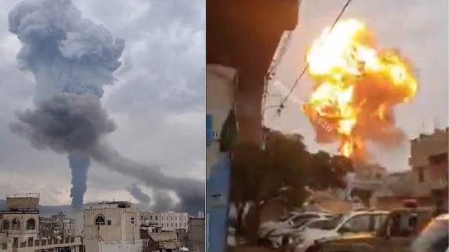 Israeli airstrikes target Houthis in Sanaa; videos capture panic