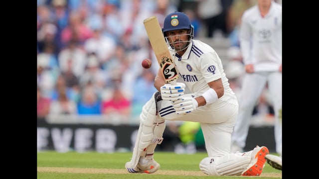 India's batter Dhruv Jurel plays a shot during the fifth Test match between India and England, at The Oval cricket ground, in London. (PTI)