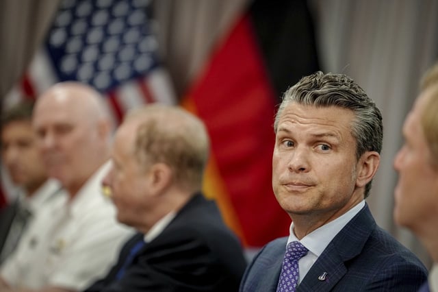 Pete Hegseth, US Secretary of Defense, receives his German counterpart in Washington on July 14, 2025.