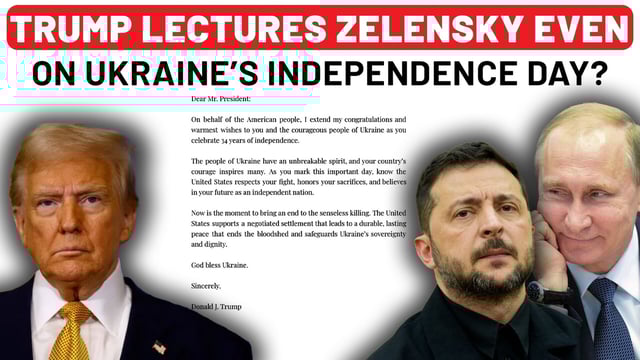 On Ukraine’s Independence Day, President Donald Trump sent a message that raised eyebrows. 
