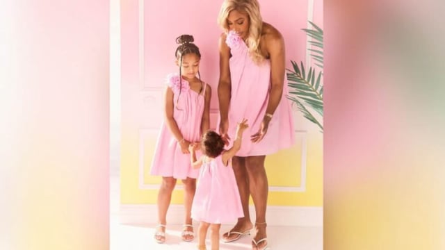 Serena Williams with her daughters.