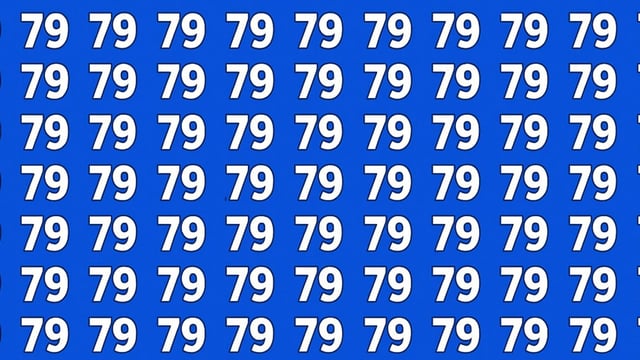 The viral optical illusion features a grid filled with the number 79, making it challenging to spot the lone 76 hidden within.