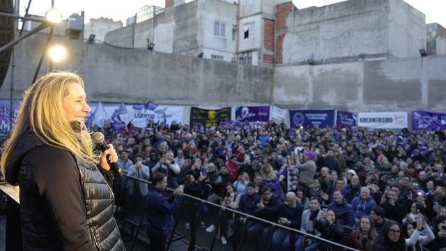 Karina Milei reapareció en público en un acto en La Matanza ante más de 8.000 personas.