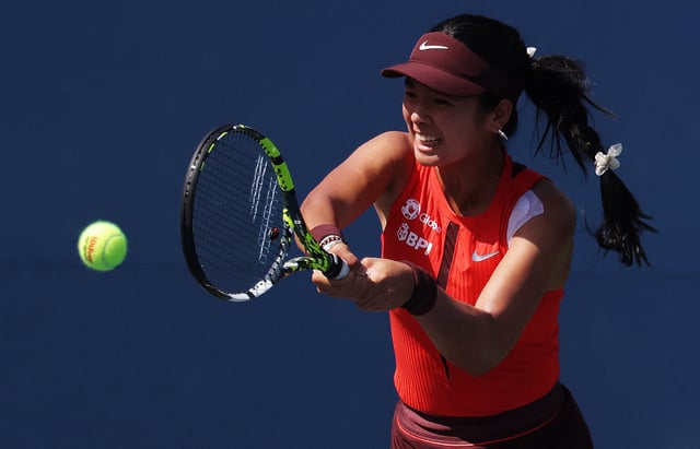Tennis - U.S. Open - Flushing Meadows, New York, United States - August 24, 2025 Philippines' Alexandra Eala in action during her first round match against Denmark's Clara Tauson REUTERS/Jeenah Moon