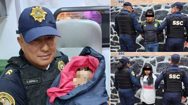 Bebé de 4 meses es abandonado en Tacubaya; pareja de 27 años fue detenida. FOTO: SSC