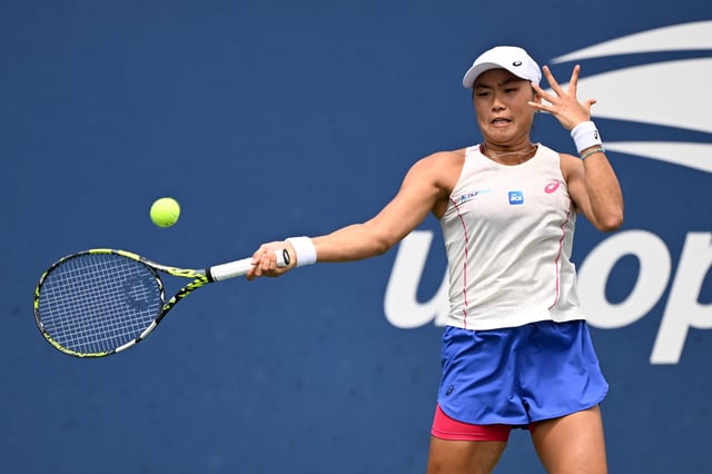 Janice Tjen in action during a women's singles match at the 2025 US Open on Sunday, Aug. 24, 2025 in Flushing, NY. (Rhea Nall/USTA)