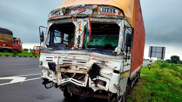 Bulandshahr: Wreckage of a vehicle at the site after a truck allegedly rammed into a tractor-trolley carrying pilgrims, in Uttar Pradesh's Bulandshahr district, Monday, 25 Aug, 2025.