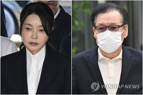 This composite image shows file photos of former first lady Kim Keon Hee (L) and shaman Jeon Seong-bae. (Pool photo) (Yonhap)