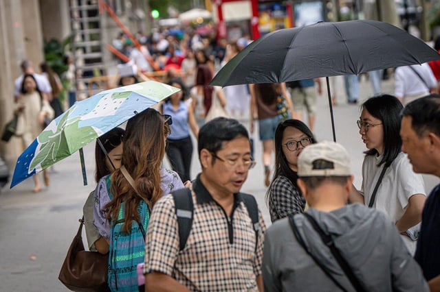 Día de lluvia en el centro de Barcelona.