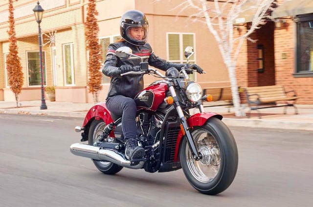 The Scout is the most accessible bike in Indian's lineup and is available with either a 999cc motor or a 1,250cc engine.
